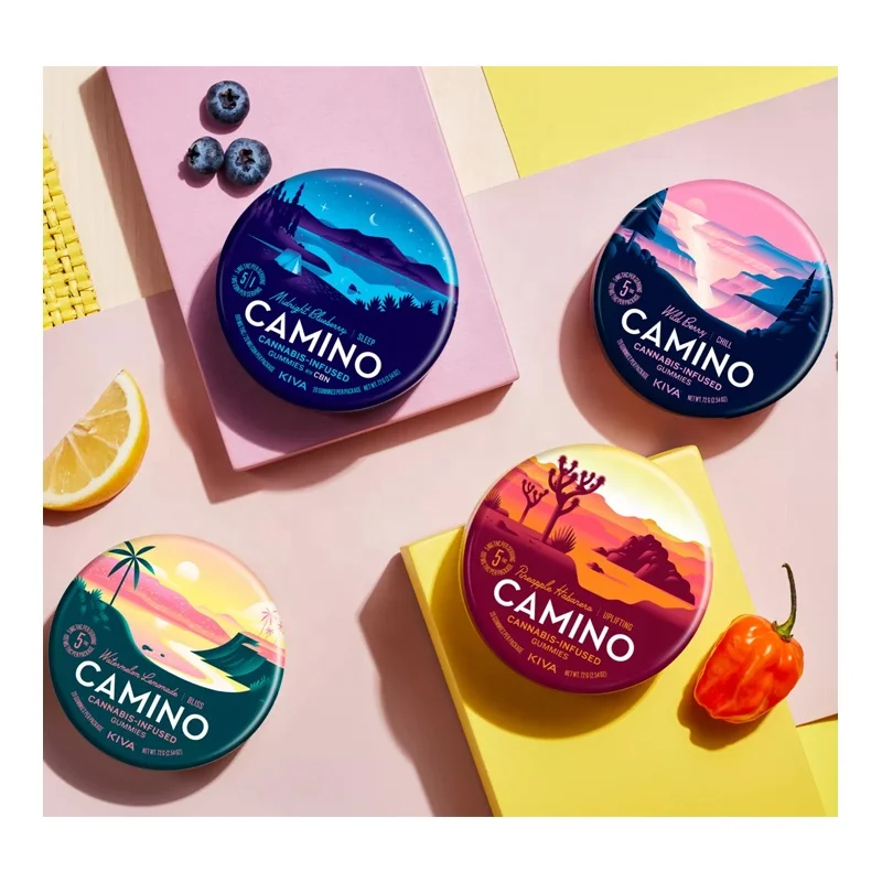 Round Child Resistant Tin Jars Box For Chocolate Gummies Metal Cans Sweets Packaging Cr Tin