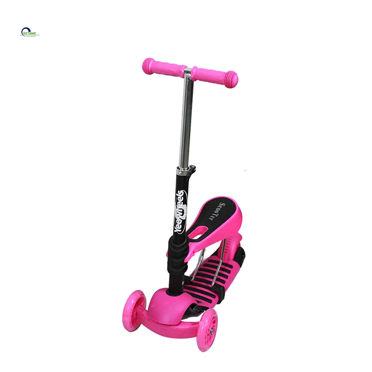 Good Price Height Adjustable Three Wheel Foldable Kick Scooter For Kids With Seat