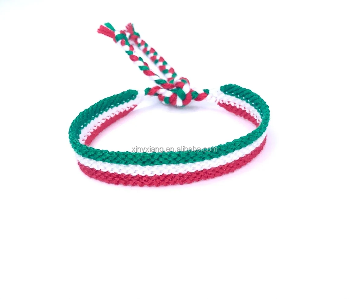 Factory Custom Country Flag Bracelets/Anklets,cotton handwoven gift idea country macrame hippie boho bohemian beach