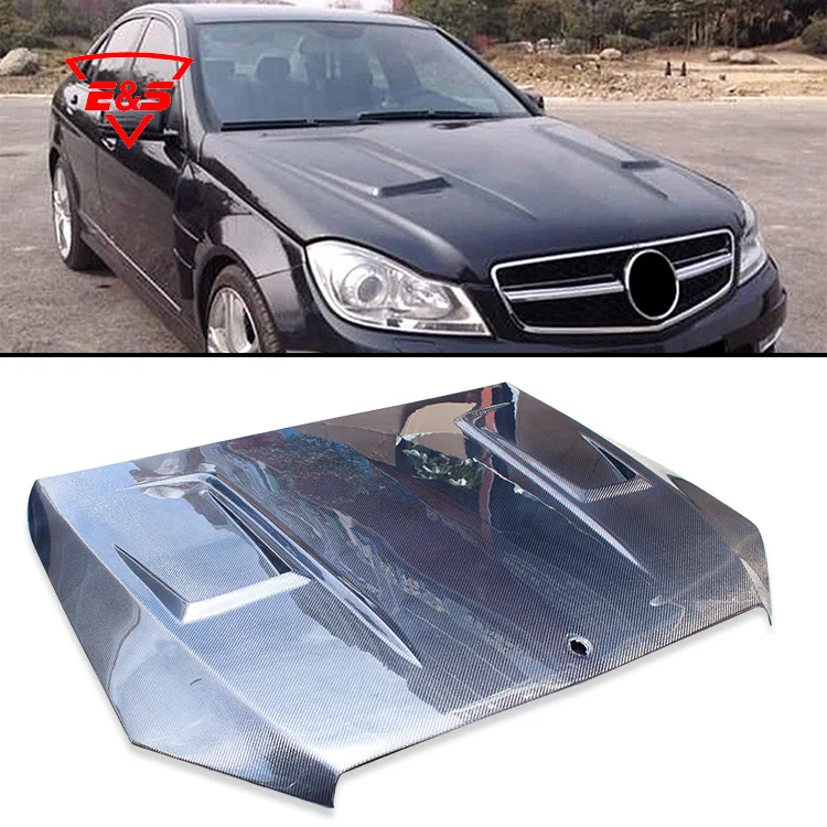 Top sale carbon fiber Hood cover for Mercedes Benz C class sport for 2008-2013 W204 Amg style Carbon fiber Cover hood