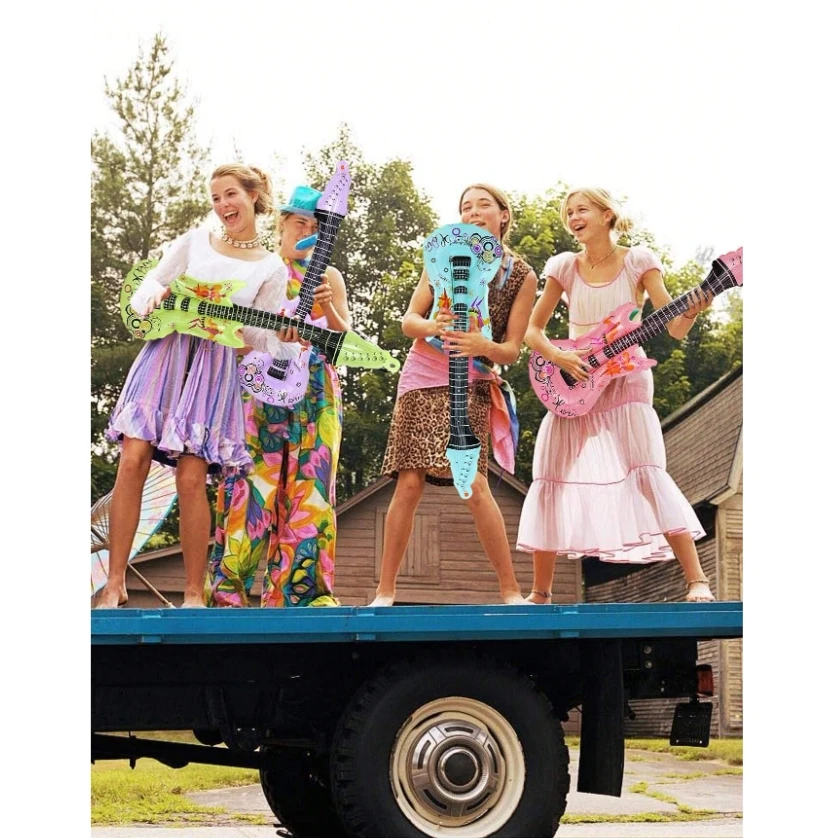 Coloful  PVC small inflatable guitar toy for kids