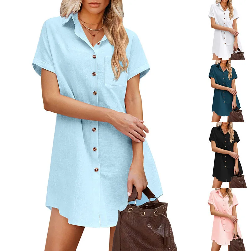 New solid color waffle sleeveless loose sling dress casual vest skirt and other second-hand clothes bundled