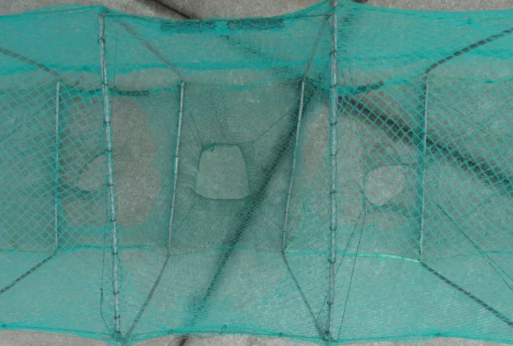 Offshore Long collapsible crab traps PE Nylon Eel fish farming shrimp cage