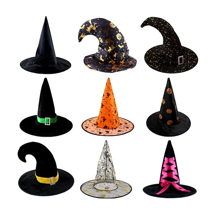 Spider Web Wizard Hat Halloween Party Supplies Polyester  Magical wizard hat Black Costume Cosplay party hats