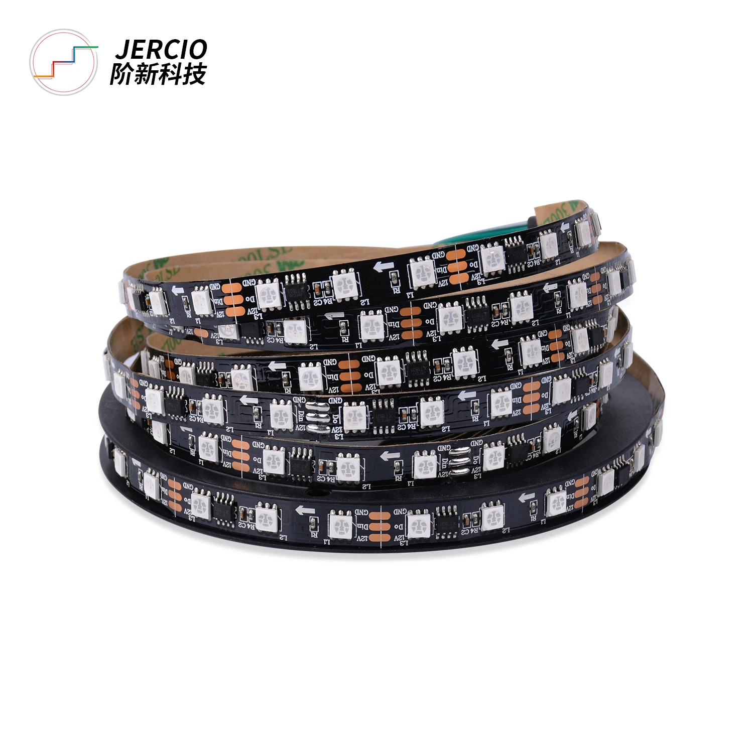 Светодиодная программируемая лента Jercio WS2811 12 В постоянного тока 30/48/60 светодиодов/м WS2811IC 5050 RGB SMD белая/черная