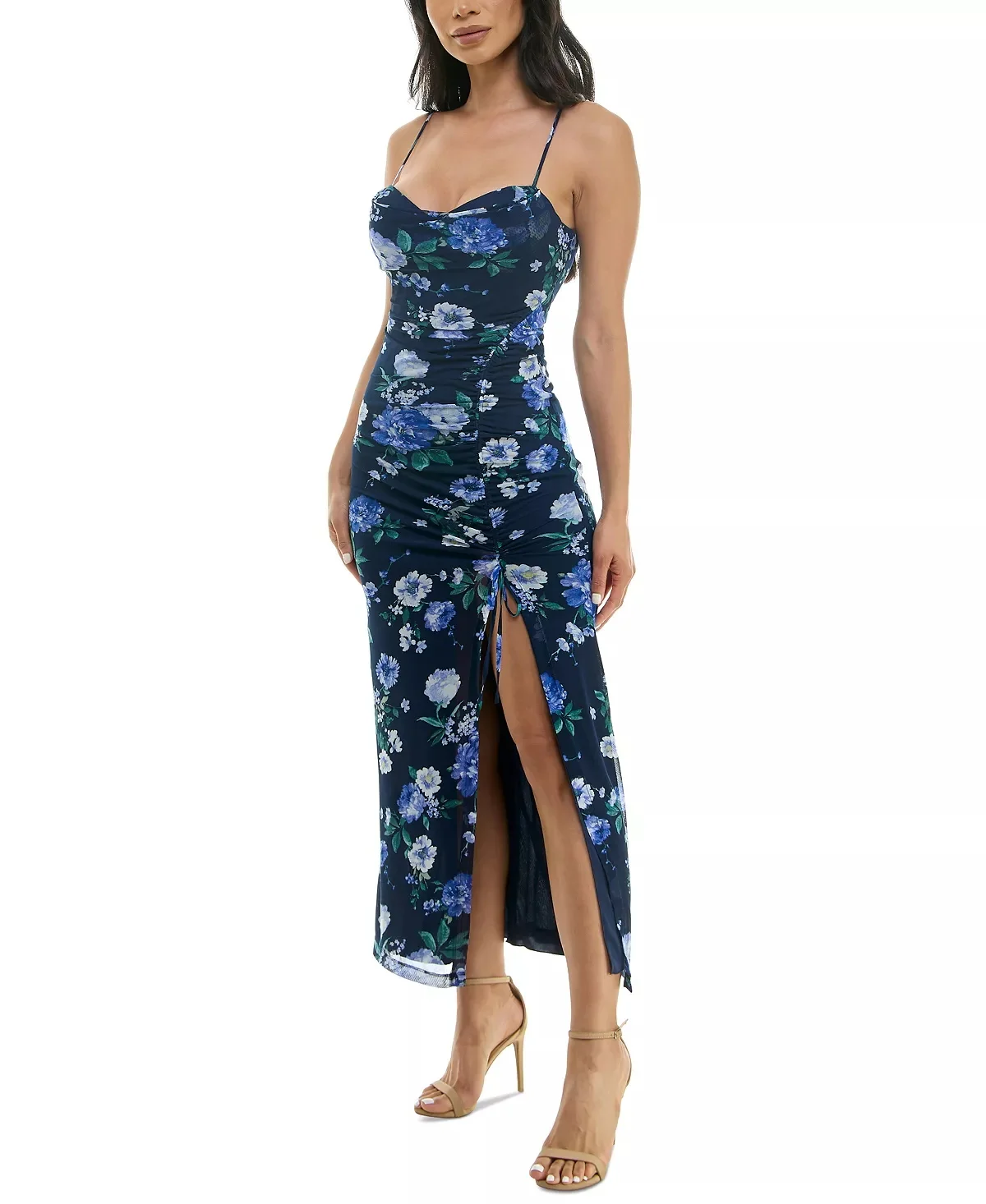 Fast Custom Women Floral Dress Summer Vacation Slip  Off Shoulder Draped Waist Floral Pattern Printed Midi womens Dresses