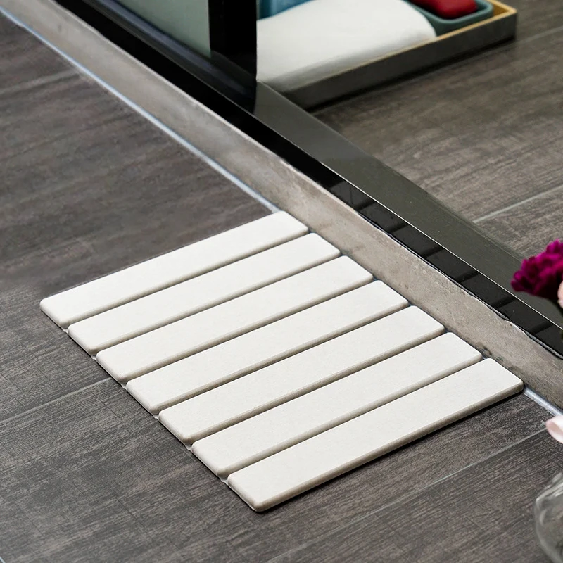 6 Colors Food Grade Foldable Diatomaceous Earth Stone Dry Diatomite Dry Stone Bath Dish Drying Good Absorption Mat For Bathroom