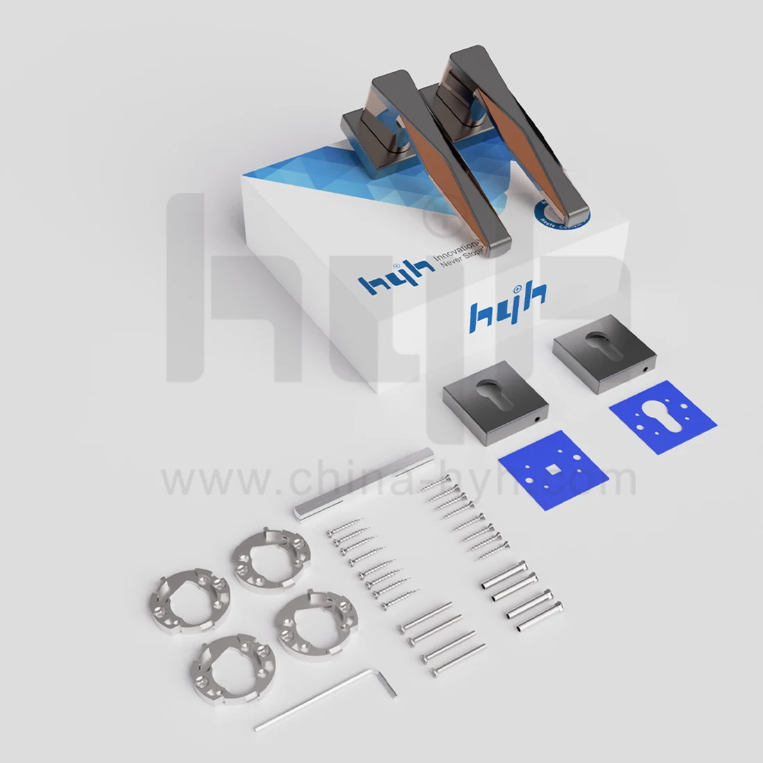 Guangdong WINFREE High-end matte black aluminum alloy door handle Bedroom door interior handle lever