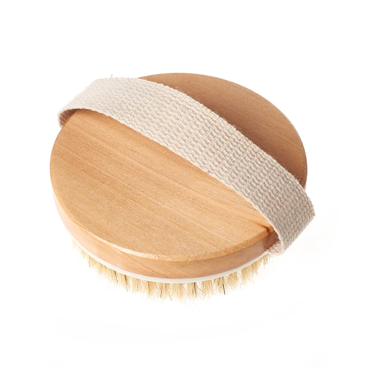 hot selling degradable cleansing refillable wooden bamboo handle nylon bath body cleaning brush