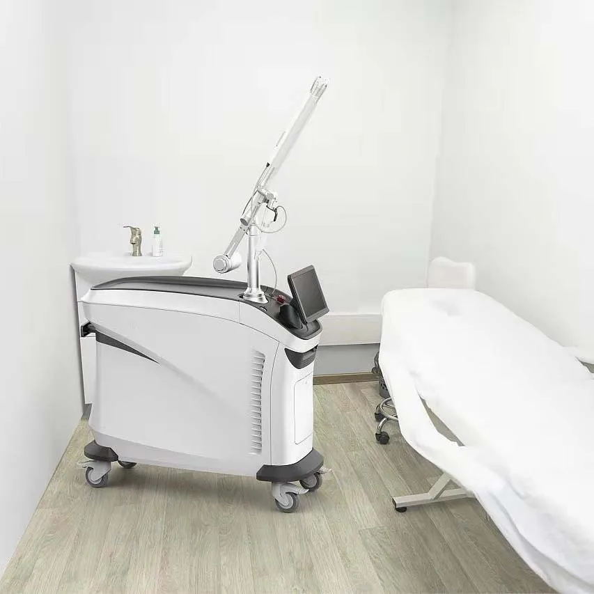 Manufacturer Korea light guide arm vertical pigment 755 q switch picosecond pico laser tattoo removal machine with cooling