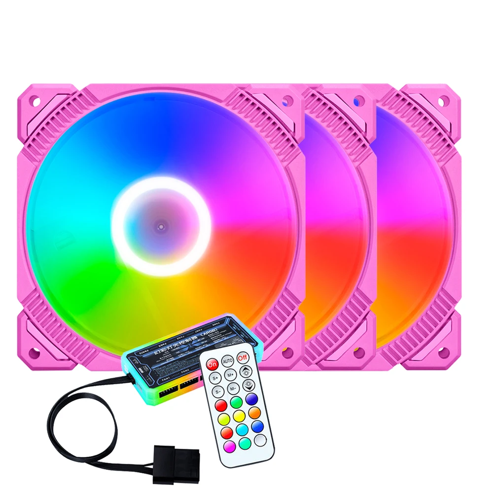 High Quality Computer Cooler Luminous Silent Cooling DC 12V 6pin 120mm LED Light RGB Fan