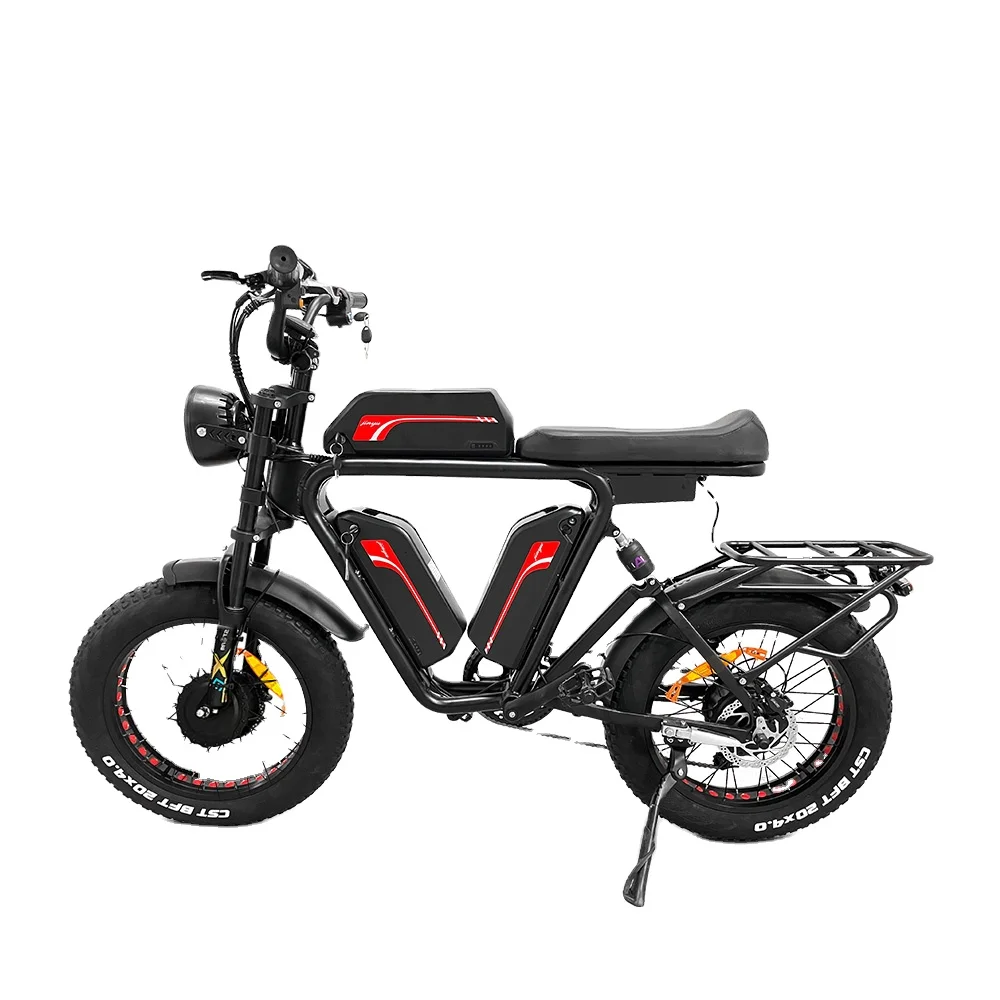 Yeasion 2000w long range electric chopper bike full suspension three battery dual motor fat tire v1scooter e bike for delivery