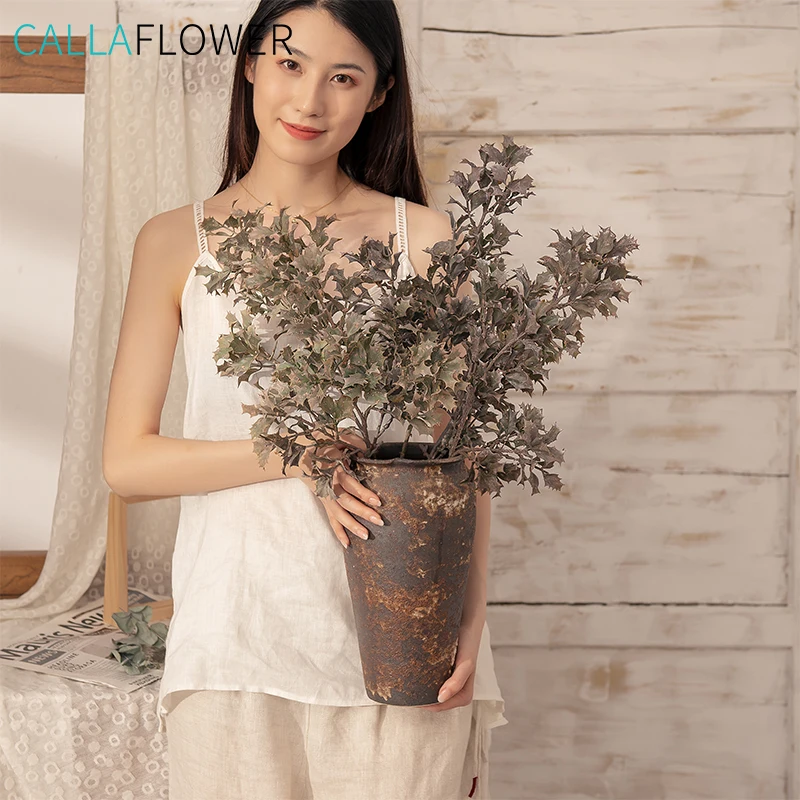 MW82107 Wholesale Artificial Flower Plant Artificial Plastic Artificial Leaf Branch For Wedding Decoration