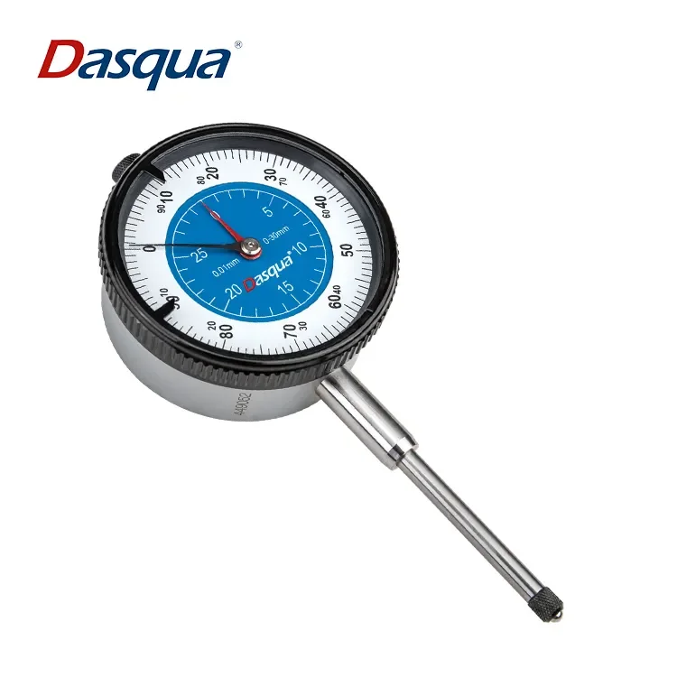 Dasqua High Quality 0-20mm 0-25mm 0-30mm 0-50mm 0-80mm 0-100mm 0.01 Graduation 2 Years Warranty Dial Indicator Measuring Tool