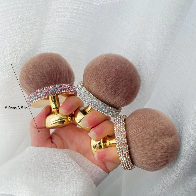 New nail dust brush with diamond shining makeup brushes tool manicure dusting brush nail suppliers