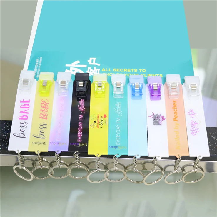 Verified Manufacturer Wholesale Acrylic Material Card Puller Custom Your Own Nail Credit Card Picker Long Nails Tool Key Chain