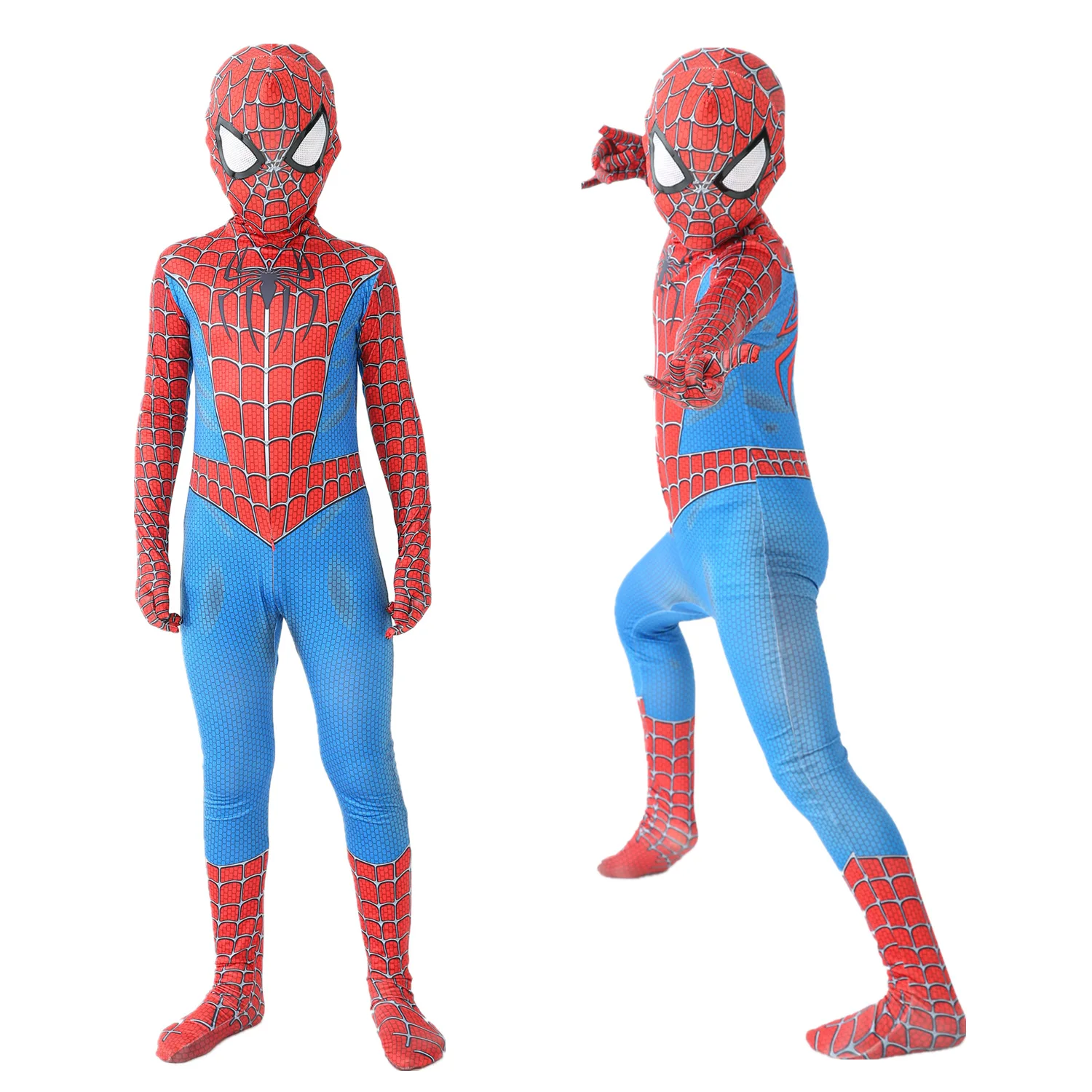 Kids Costume Compatible Superhero spider Costume -Suits Kids Halloween Cosplay Costumes