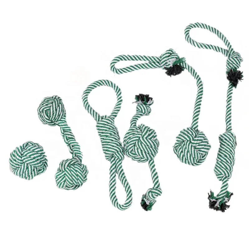 Оптовая продажа, игрушки для игр, жевательные плюшевые хлопковые молярные зубы, набор из плетеных шариков и узлов, ВЕРЕВОЧНАЯ ИГРУШКА для собак