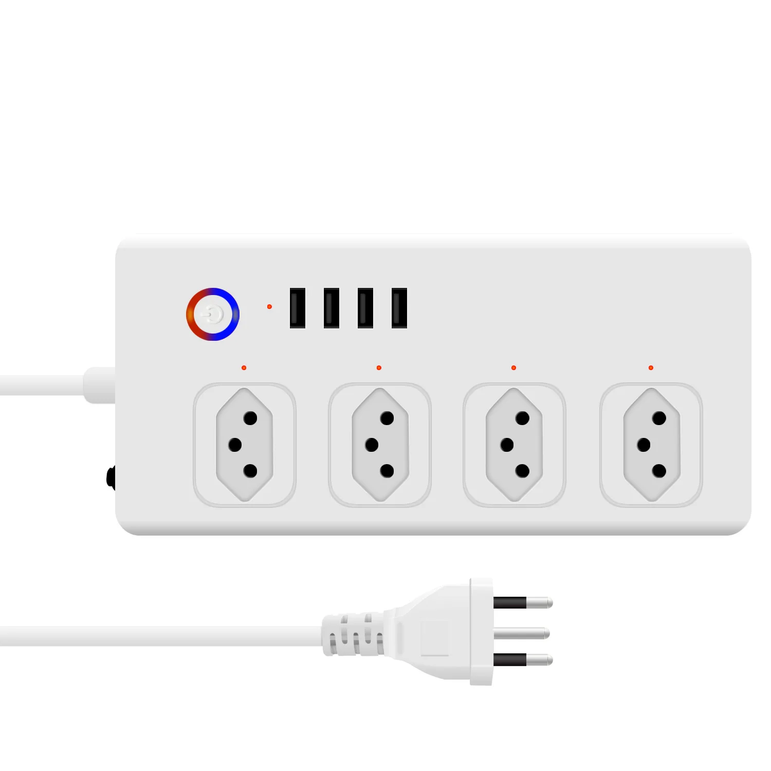 Умный удлинитель с Wi-Fi многофункциональный универсальный вилкой 4USB в бразильском стиле 16 А Tuya удаляет управляемые