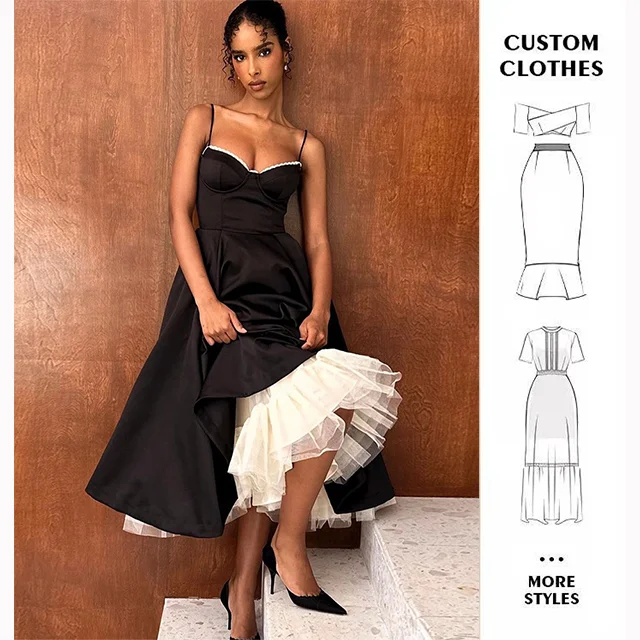 Bettergirl 2024 New Design Custom Women Summer Casual Straps Dress Lady Elegant Midi Dress With Lace For Woman Fashion Clothing