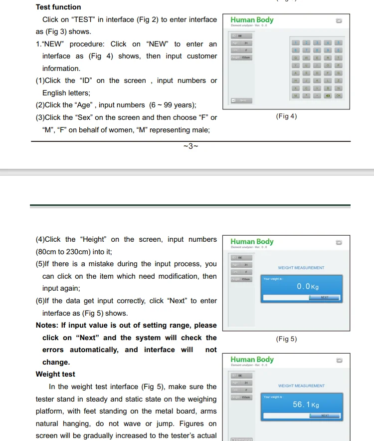 Body Composition Analyzer Basic information of  body composition tester Body Building Weight Test System