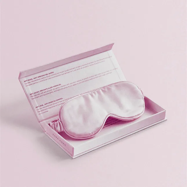 Wholesale fashionable soft custom cover silk travel night sleep eye mask with elastic strap band for sleeping