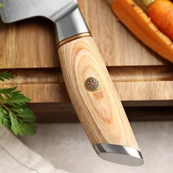 XINZUO New 8.5 inch Professional 3 Layers Composite Stainless Steel Pakka Wood Handle Kitchen Handmade Chef Knife Gifts
