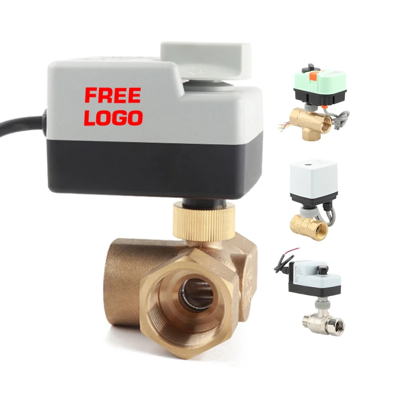 Ball Valve with Manual Switch Actuator AC220 Electric Brass Plastic Material for Water Application OEM Supported Home AC24V 4nm