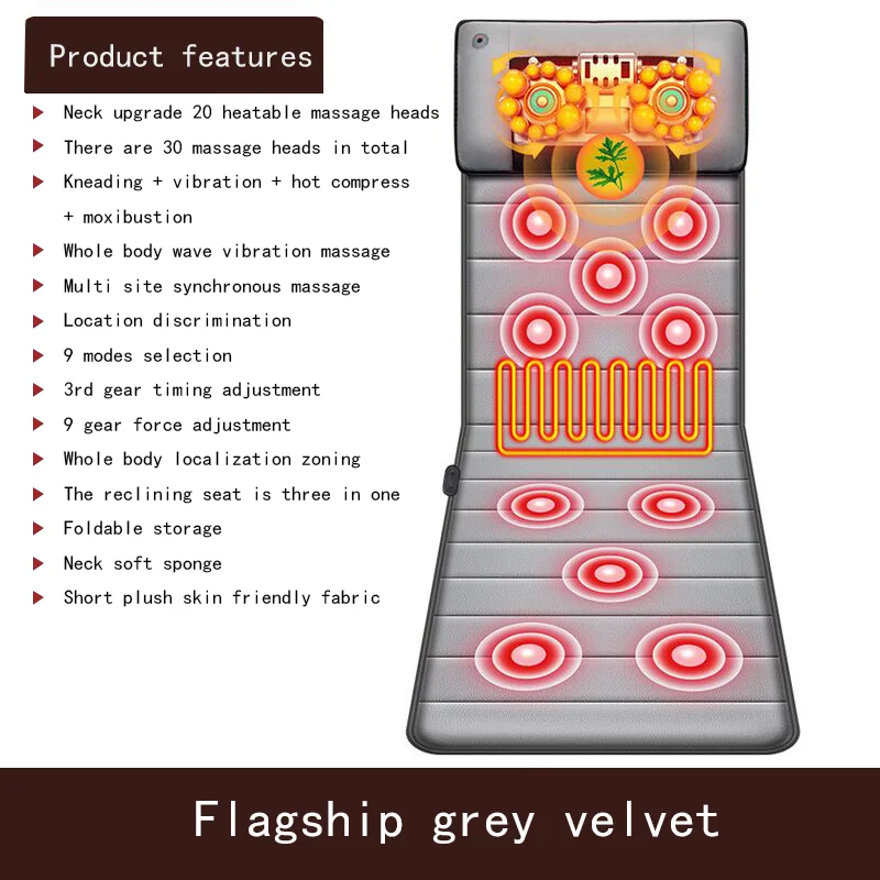 Vibrating massage mattress and Body  Massager Cushion for Neck Shoulder massage mattress with heat vibration korea