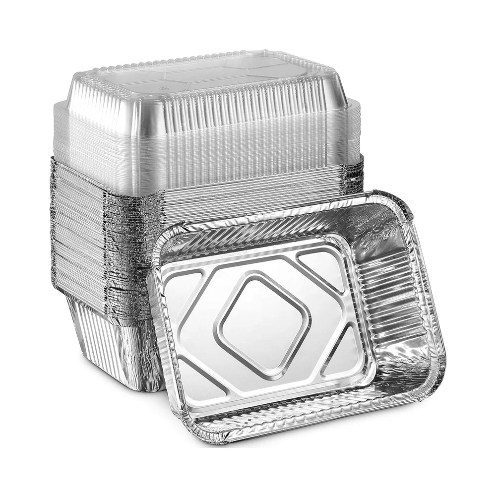 Custom packaging wholesale hot size disposable aluminum foil pans baking foil dish cake mold cup oven tray food foil container