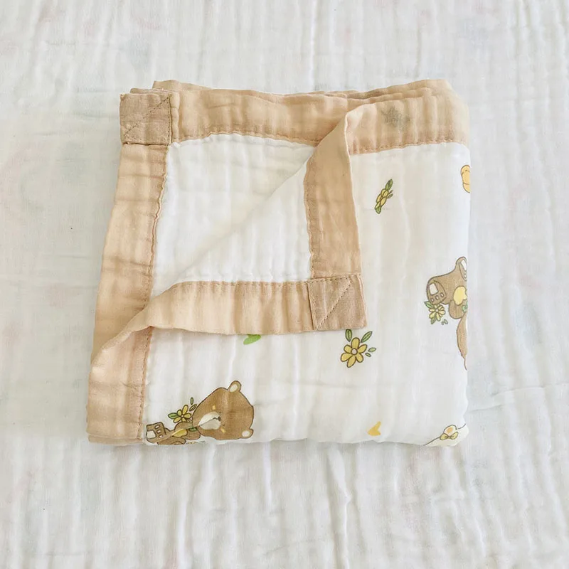 110*110cm 6 Layers Muslin Cotton Newborn Baby Blanket Children Kids Baby Nursery Sleeping Blankets