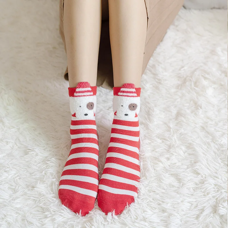 Dropshipping amazon 2021 Christmas Funny Cute Animal Socks for Women Bulk Wholesale Custom Cotton