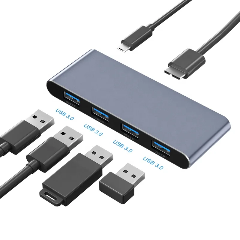 Milfra  Docking Station Type C To Usb 3.0 Hub 4-port Usb 2.0 Data Hub
