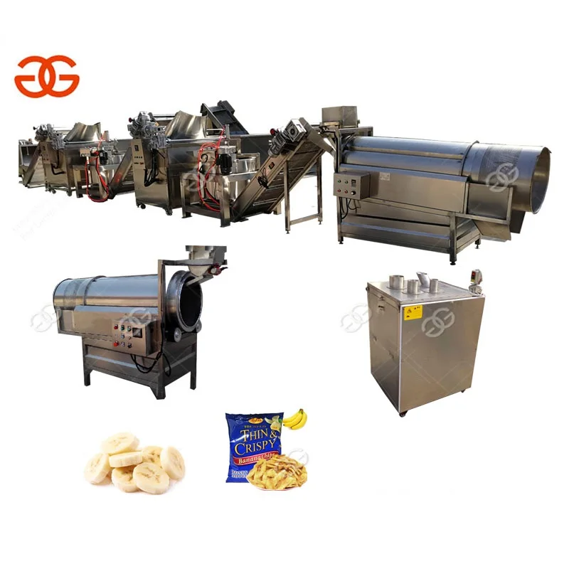 Small Scale Automatic Yam Slices Making Fruit Plantain Banana Crisps Processing Machine Potato Chips Production Line