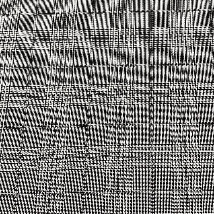 High Quality Wholesale Polyester  Rayon Blend Check Fabric Mens Self Check Suiting Fabric
