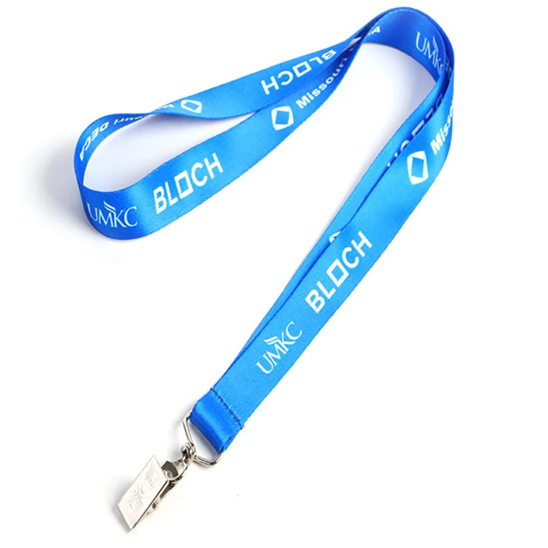 factory high quality polyester Card Neck Lanyard Strap Heat Press Custom Logo