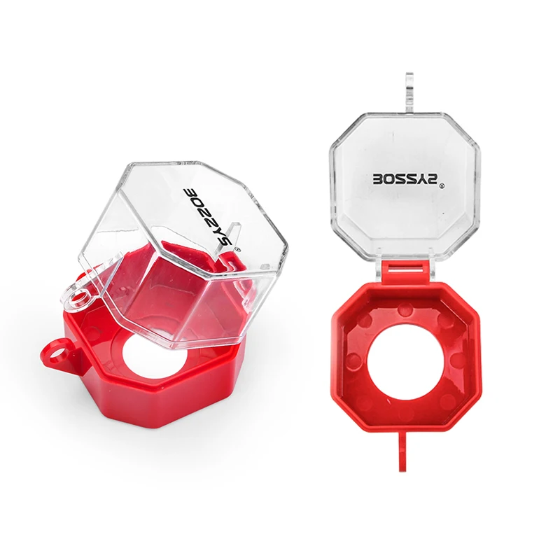 Transparent Mushroom Push Button Cover for quick identification of the emergency stop button position