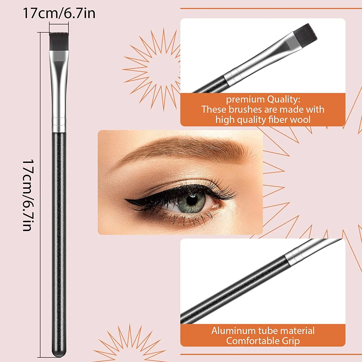 Z Ultra Thin Flat Pro Precision Gel Concealer Eyeshadow Eye Brow Liner Makeup Brush Fine Flat Angled Eyebrow Eyeliner Brush