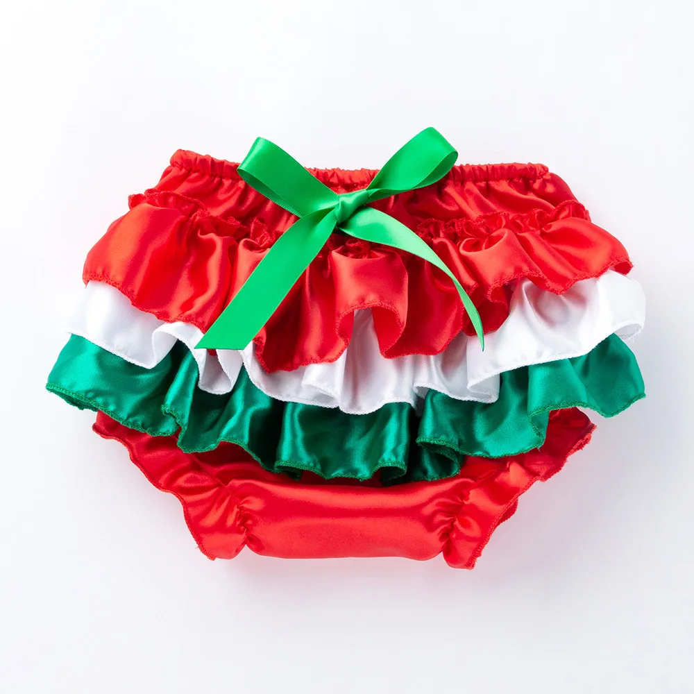 Newborn Baby Clothes Cute Flower Patterns Satin Children Underwear Baby Diaper Cover Ruffle Bloomers For Girls