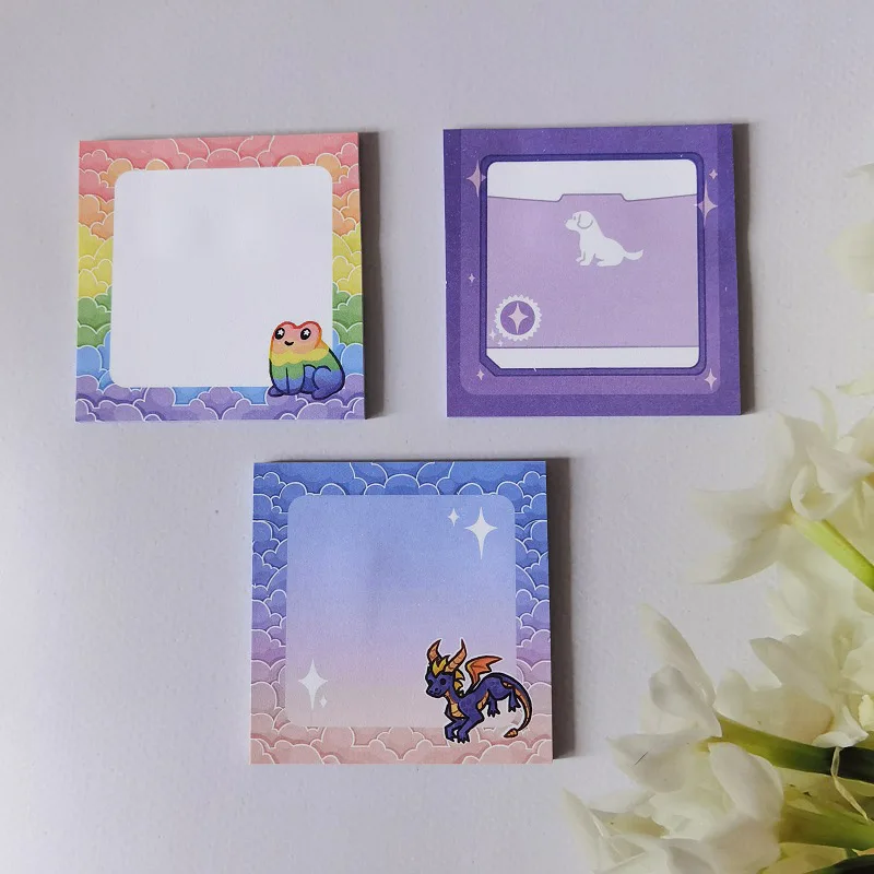 Manufacturer Custom Memo Pad Printing Notepad Cartoon logo 7.5*7.5 cm Sticky