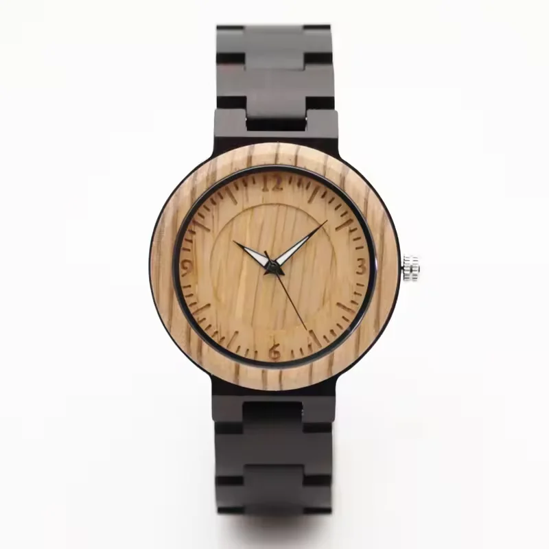 Luxury engraving hour markers watches with wood custom your logo engraved watches private logo watch