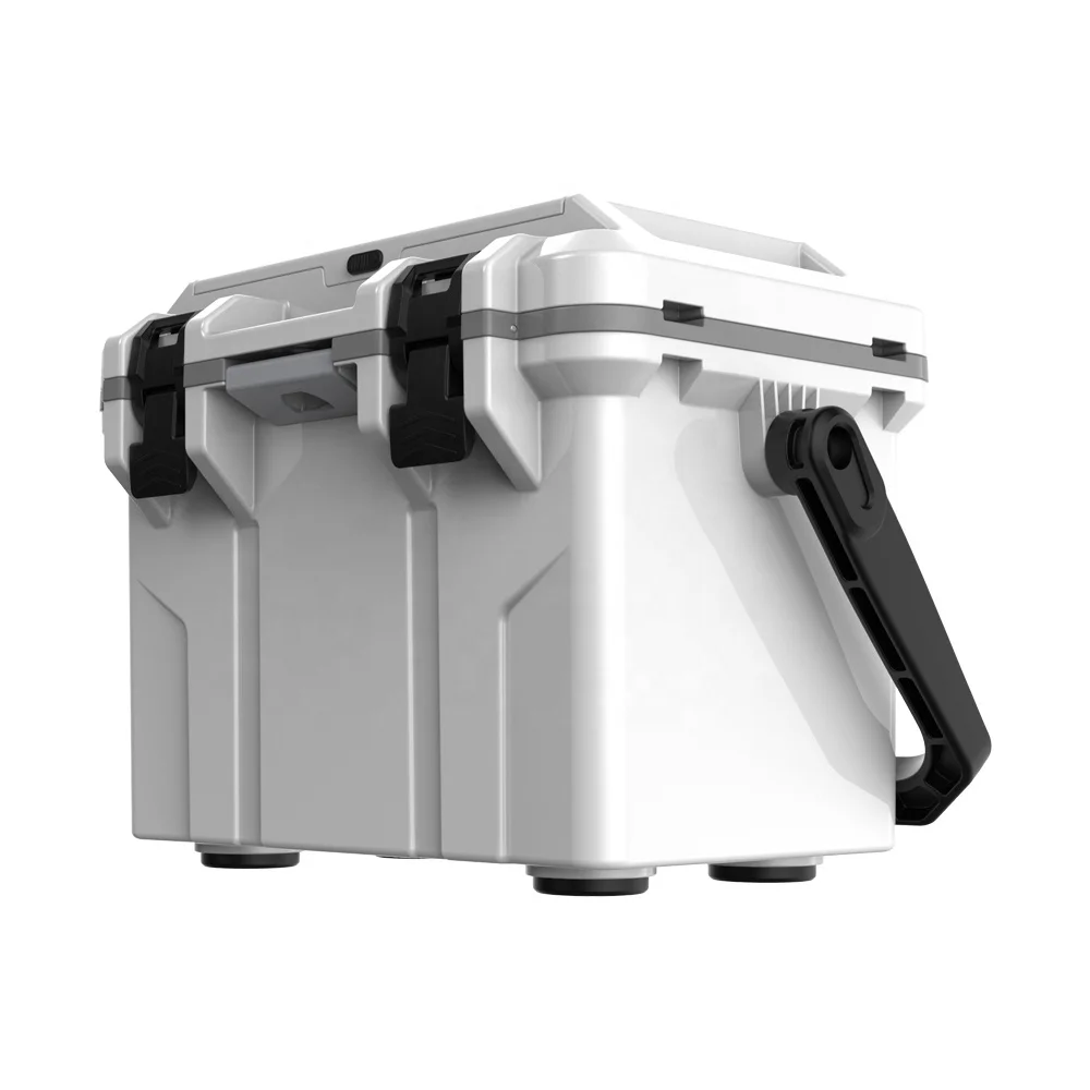 16L 3 layers 45mm PU foam insulated ice cooler box higher performance ice chest plastic chilly bin with Knives and forks holder