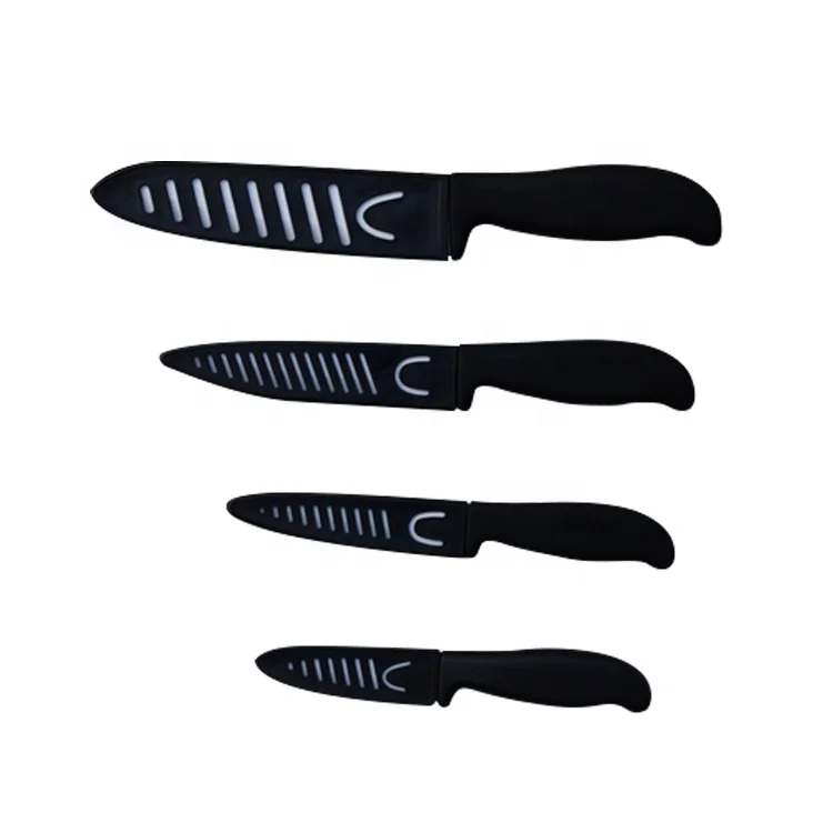 4Pcs White Blade Ceramic Kitchen Fruit Chef Knife Ceramic Knife Set With Blade Guards