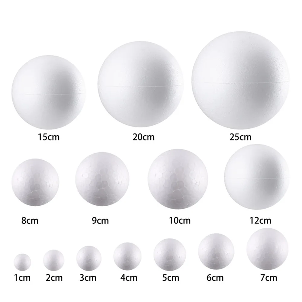 White Craft Styrofoam Balls Polystyrene Balls for Holiday Christmas Crafts Making and School Modeling Projects