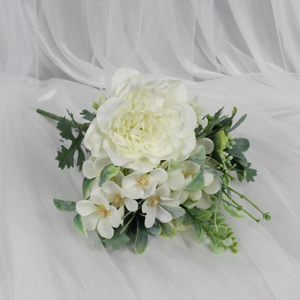 Lusiaflower Silk flowers dusty blue peony wholesale for home and shop decoration