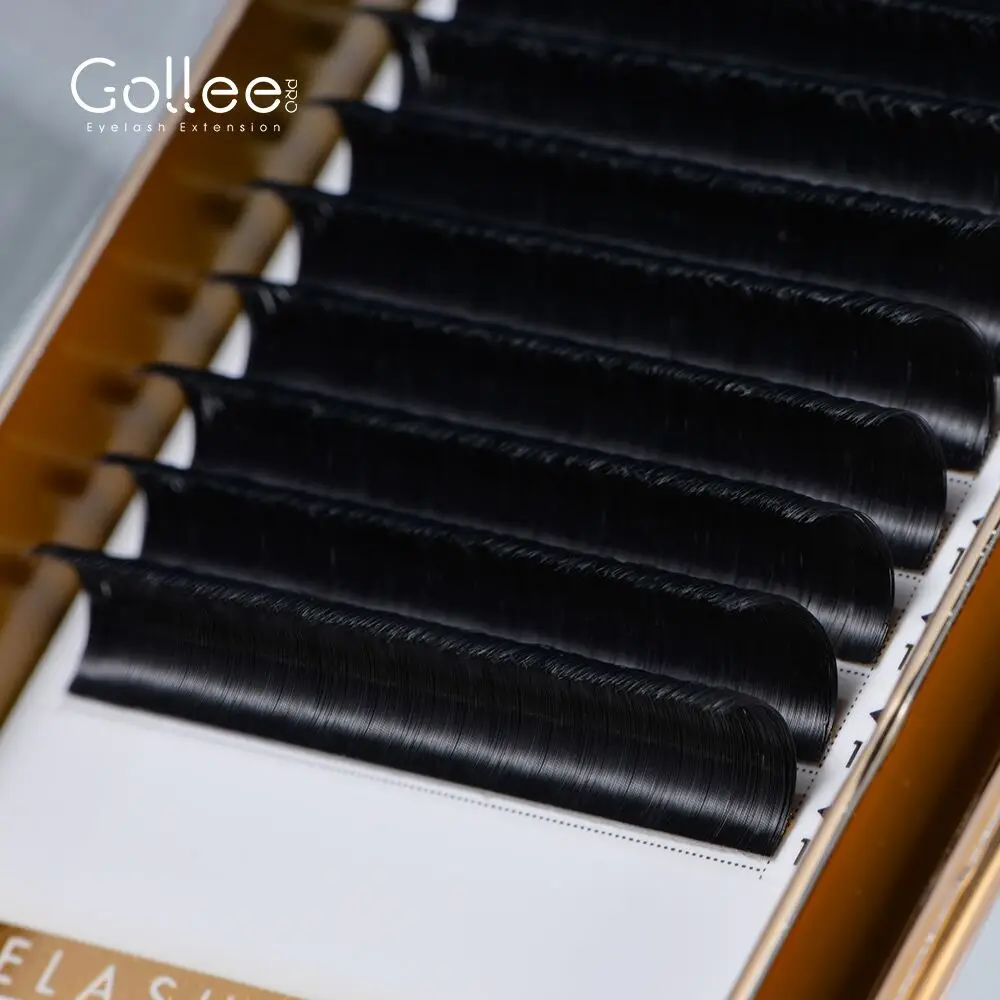 Gollee с фокусным расстоянием 25 мм Корея U Curl готовых быстро раздувает из кашемира норки человеческих волос индивидуальные частные этикетки легко дуя оптовая продажа ресниц для