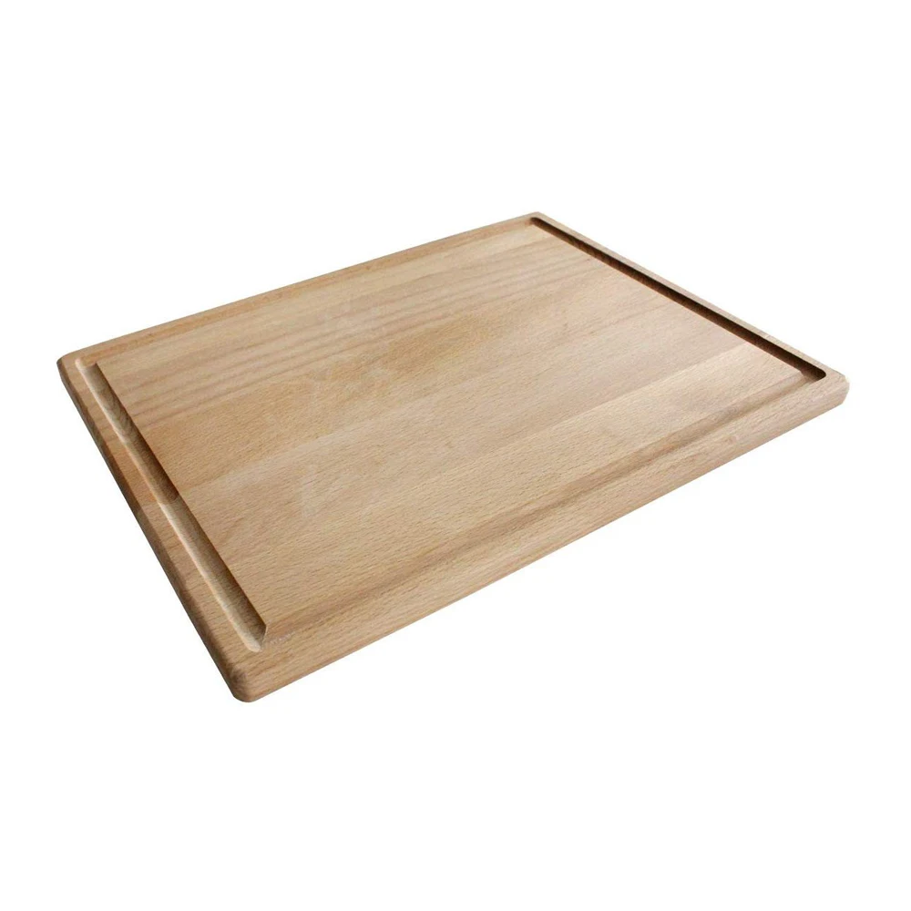 
Unfinished Beech Wooden Cutting Board with Juice Groove 