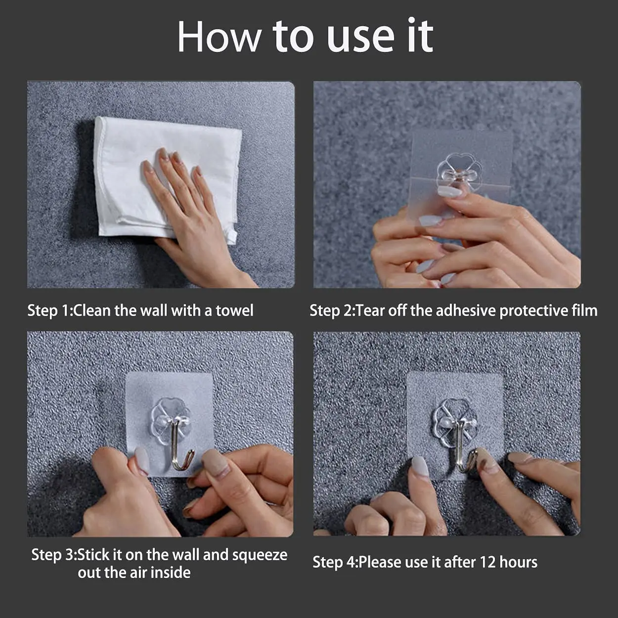 multifunctional adhesive mini wall hooks strong non-marking transparent punch-free coat toilet strong wall adhesive hanging hook