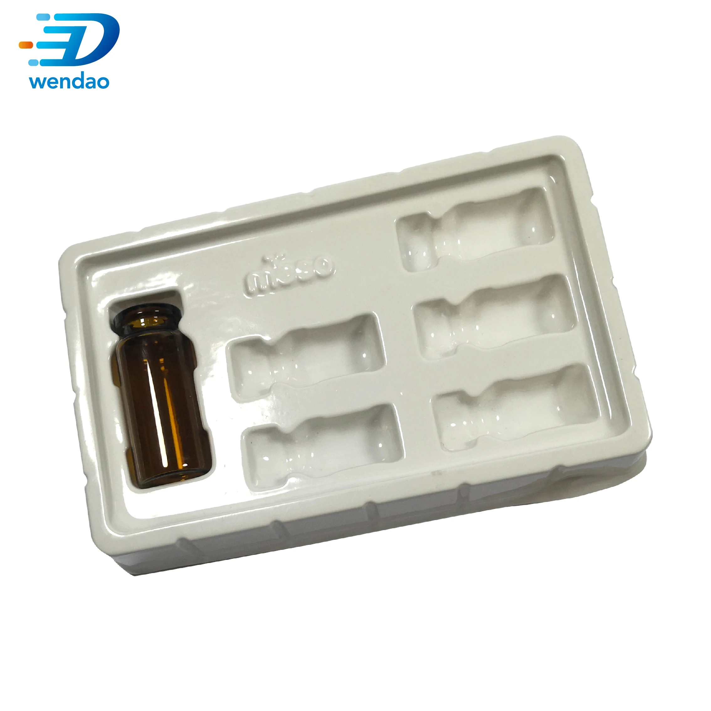 Custom Vacuum Formed Plastic  Tray Medicine Bottle Blister Packaging 2ml 3ml 10ml plastic vial tray