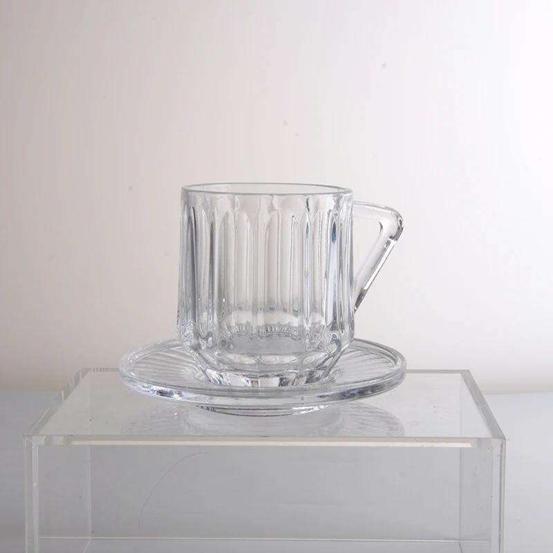 2024 Hot Selling Wholesale Customized High-quality Fancy Glass Tea Cup Coffee Cup  Set